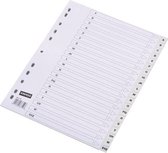 Staples Tabbladen wit kunststof 11 rings, A4, indexblad zwart, 120 micron, A-Z (set 20 vel)