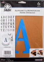 FolkArt Monogram papier Stencil - 6 serif font letters