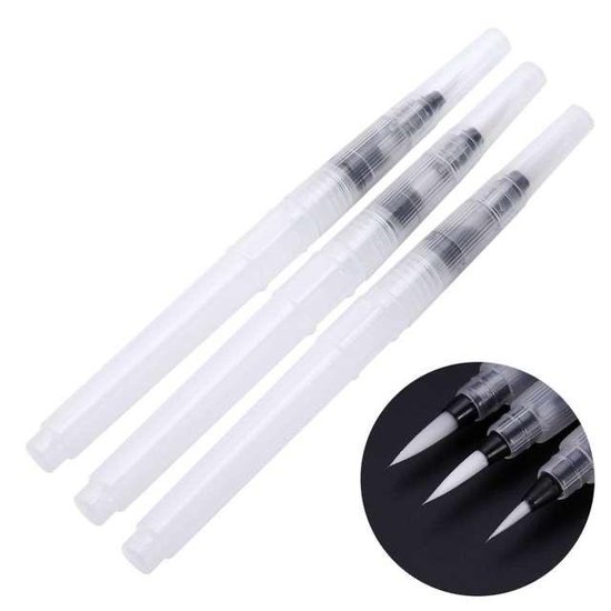 ondersteuning Gevangenisstraf Officier Waterverf penselen - Water brush pen - Set van 3 - Hervulbare penselen |  bol.com