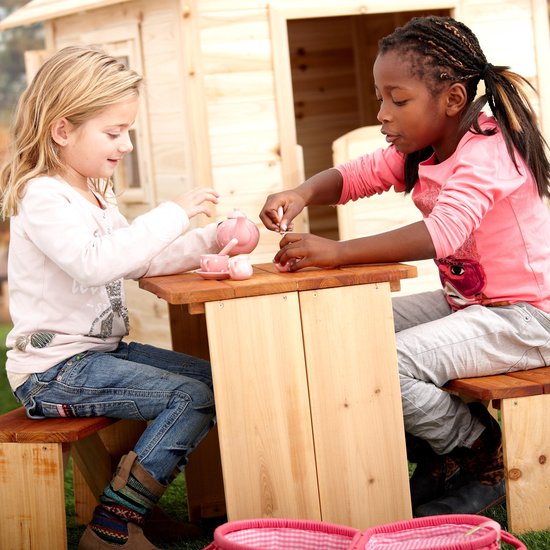 AXI ZidZed XL Picknickset in Bruin voor kinderen - Tafel met 2 bankjes - FSC hout - 10 jaar Garantie van Axi — afbeelding 3