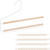 Relaxdays 48x broekhangers - set - ruimtebesparend - kleerhangers voor broeken - hout