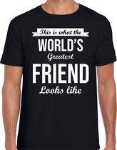 Worlds greatest friend / vrienden cadeau t-shirt zwart voor heren 2XL