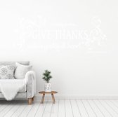 Muursticker Give Thanks - Wit - 160 x 64 cm - taal - engelse teksten alle muurstickers woonkamer religie