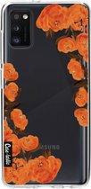 Casetastic Samsung Galaxy A41 (2020) Hoesje - Softcover Hoesje met Design - Orange Autumn Flowers Print