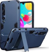 Qubits - Double Armor Layer hoes met stand - Xiaomi Mi 10 - Blauw