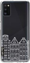 Casetastic Samsung Galaxy A41 (2020) Hoesje - Softcover Hoesje met Design - Amsterdam Canal Houses White Print