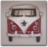 Schilderij - Volkswagen bus Rood