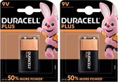 Set van 2x Duracell V9 Plus batterijen alkaline - LR61 - Batterijenen pack - Blokbatterijenen