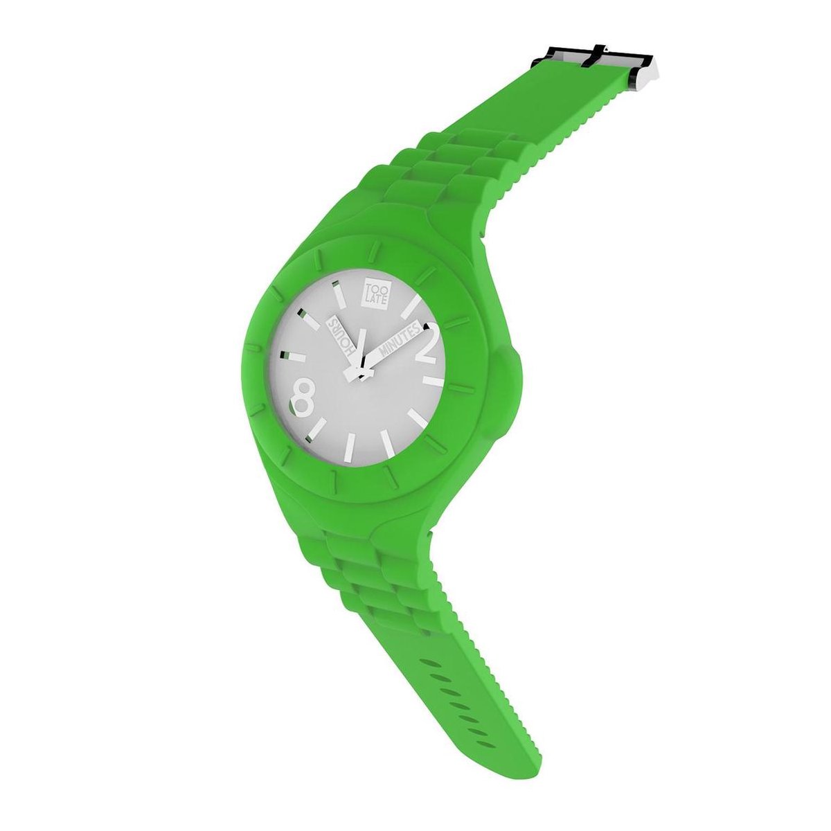 TOO LATE - siliconen horloge - MASH UP LORD REG - Ø 40 mm - acd green