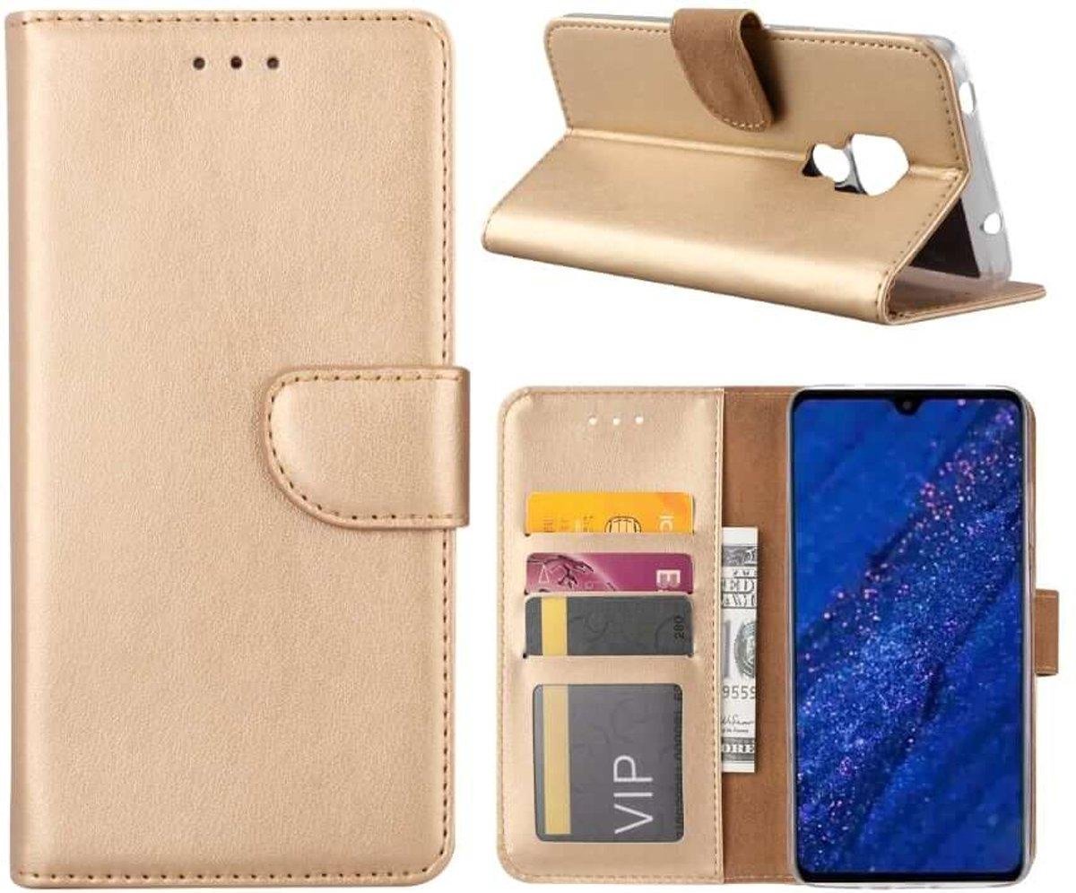 Bookcase Geschikt voor: Huawei Mate 20 - Bookcase Goud - portemonnee hoesje