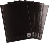 5x Luxe zwarte schrift gelinieerd A4 formaat - schriften voor school / notitieboek