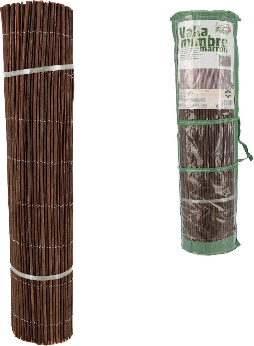 Wilgenmat op rol – hoogte 180 cm lengte 300 cm – Tuinafscheiding – Donkerbruin – Wilgenrol – Hek van Wilg – 300x180cm