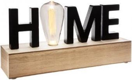 bereik Grondwet het winkelcentrum Houten - Decoratie - HOME - Met - Verlichting - LED - Led Lamp - Op  Batterijen -... | bol.com