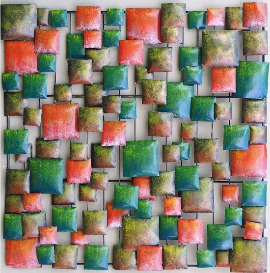 Wanddecoratie - Muurdeco "squares" - 100 cm hoog