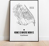 Moederdag city poster, A4 met lijst, plattegrond poster, woonplaatsposter, woonposter