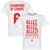 Liverpool Allez Allez Allez Champions of Europe 6 T-Shirt - Wit - M