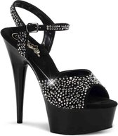 Pleaser Sandaal met enkelband -35 Shoes- DELIGHT-609RS US 5 Zwart