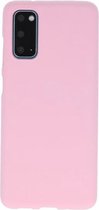Bestcases Color Telefoonhoesje - Backcover Hoesje - Siliconen Case Back Cover voor Samsung Galaxy S20 - Roze