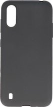 Bestcases Color Telefoonhoesje - Backcover Hoesje - Siliconen Case Back Cover voor Samsung Galaxy A01 - Zwart