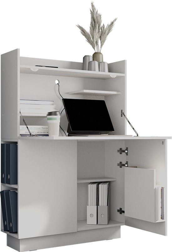 Vicco Bureau secrétaire Alena, Wit, 85 x 27 cm