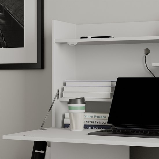 Vicco Bureau secrétaire Alena, Wit, 85 x 27 cm