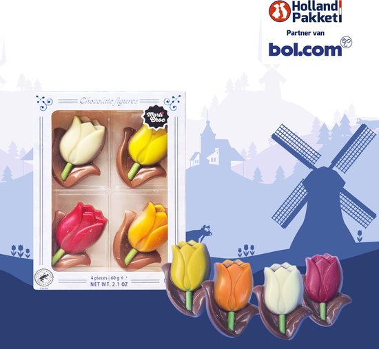 Paquet cadeau - Paquet cadeau - Coffret cadeau - Coffret cadeau Holland bag L - avec des cadeaux hollandais autour de Stroopwafels - Geveltjesdrop - Gouda Biscuits