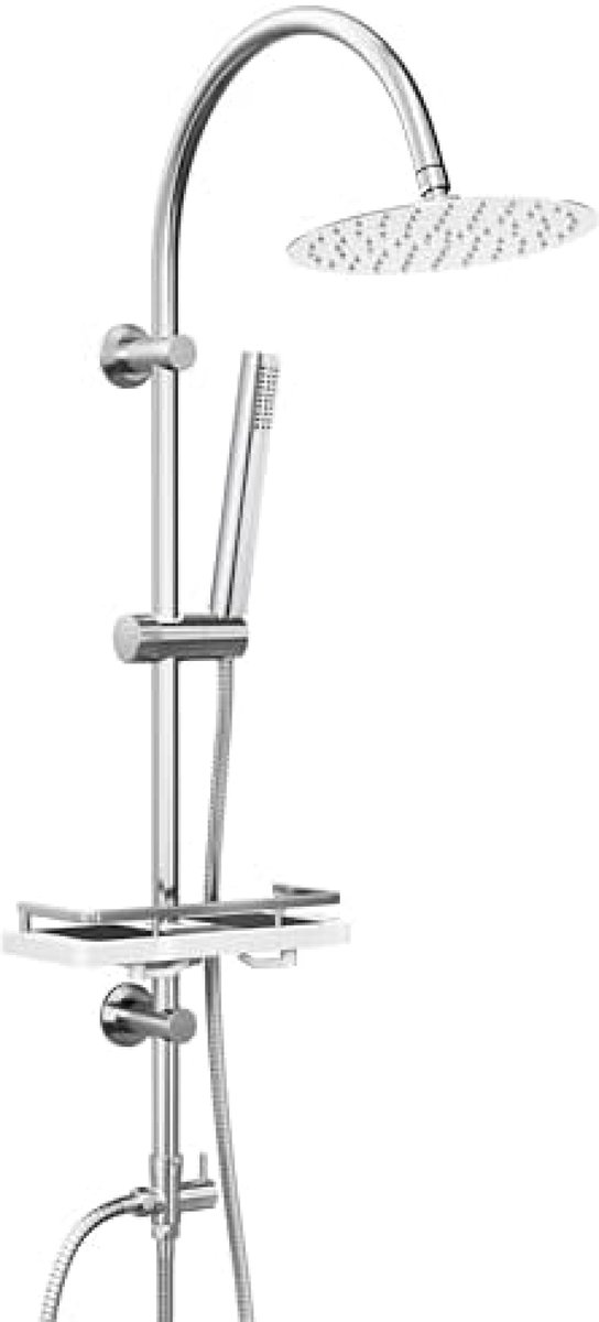 PromoHome Douchezuil met regendouche en handdouche - Chroom RVS design