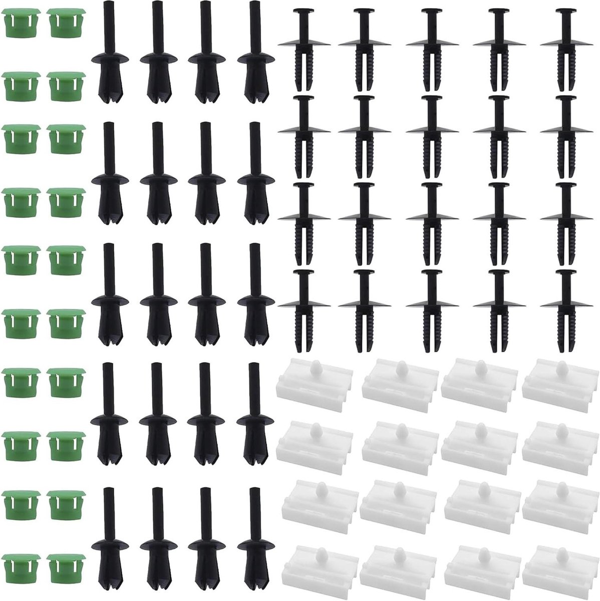 Image of 80 stuks zijdrempelclips kit voor auto, geschikt voor B E36 en B E46 In deze zijdrempelclips kit vind je 80 stuks voor het bevestigen van sierlijsten. Perfect voor B E36 en B E46 auto's. Bespaar kosten op professionele installatie!