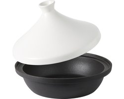 ISENVI Byron - Gietijzeren Tajine - 30 cm - Geschikt voor Inductie - met Keramieken Deksel - PFAS, PTFE Vrij - Alle Warmtebronnen
