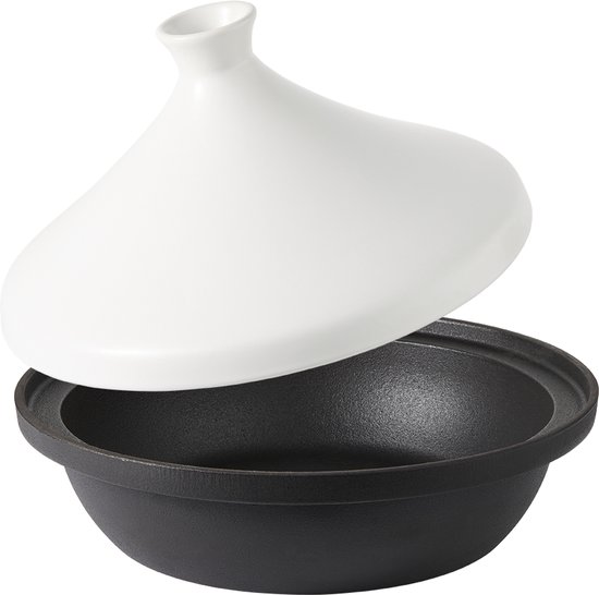 ISENVI Byron - Gietijzeren Tajine - 30 cm - Geschikt voor Inductie - met Keramieken Deksel - PFAS, PTFE Vrij - Alle Warmtebronnen