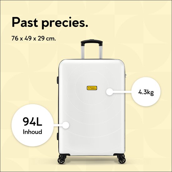 BHPPY Reiskoffer groot 76x49x29cm - Lichtgewicht koffer met 95L inhoud - Reiskoffer met wielen - Veilig cijferslot - Seashell