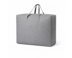 Opbergtas Groot 58x46x28 cm – Draagbare Opbergzak met Handvat – Opbergbox voor Kleding, Dekens & Textiel – Vouwbaar & Ademend – Grijs