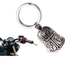 Beschermende bel voor motorfiets met gepersonaliseerde geluksbrenger en retro hanger Zinklegering biker decoratie met sleutelhanger voor mountainbike en racefiets