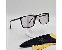 Afstandbril -1,25 / GEEN LEESBRIL / unisex bril voor veraf op sterkte / myopia glasses / MIN BRIL -1.25 / bril voor bijziendheid -1,25 / zwarte montuur met afstandslenzen / lunette pour ordinateur / 2024 Aland optiek