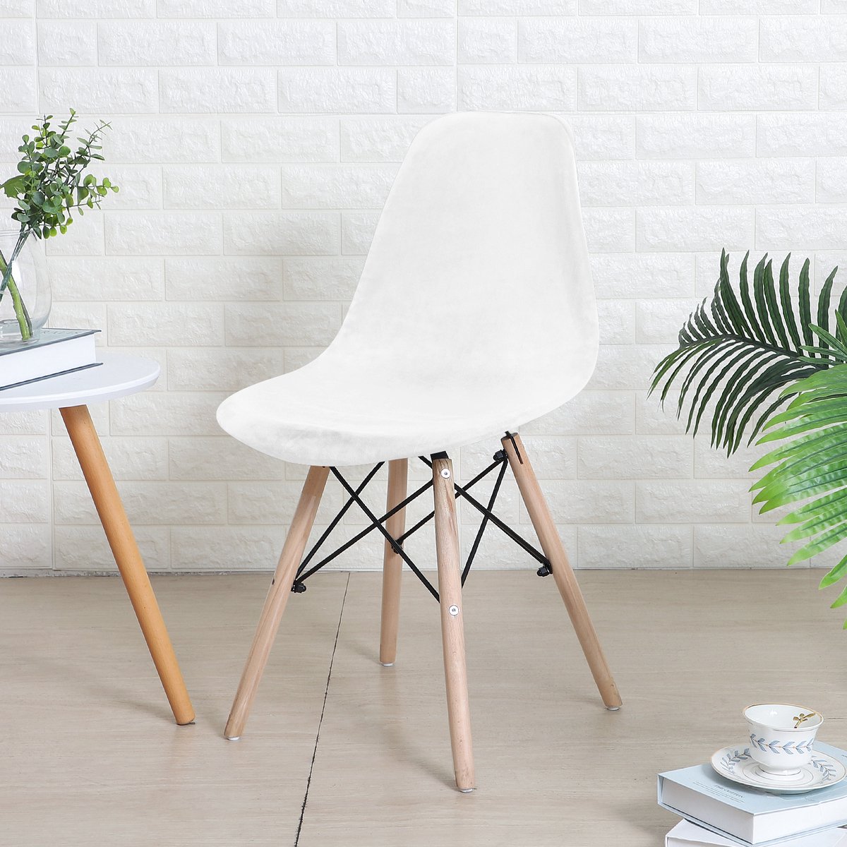 Covers By Ralfos* Stoelhoes Velvet Wit | Scandinavische Kuipstoel | Verkrijgbaar per stuk, Set van 4, 6 en 8 | Volumekorting | Hoes | Scandinavisch Beschermend | Luxe en Chic | Zacht | Duurzame oplossing | Woonkamer upgrade | Stijlvol | Wonen