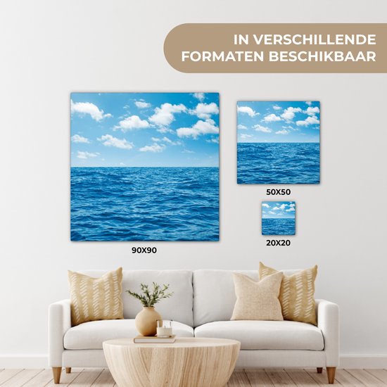 Tableau sur toile Mer - Nuages ​​- Blauw - 90x90 cm - Décoration murale