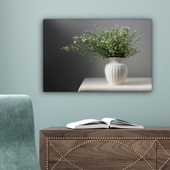 Tableau sur toile Nature morte - Vase - Fleurs - 30x20 cm - Décoration murale