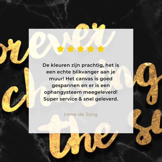 Canvas schilderij 90x90 cm - Wanddecoratie Quote - Zon - Goud - Zwart - Muurdecoratie woonkamer - Slaapkamer decoratie - Kamer accessoires - Schilderijen op canvas