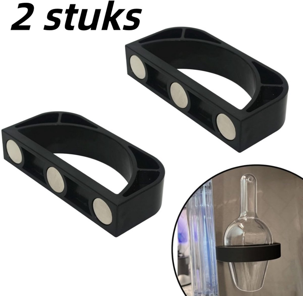 2-delige magnetische ijsschephouder - Vervanging voor Opal 1.0 en 2.0 ijsmachines - Zwart