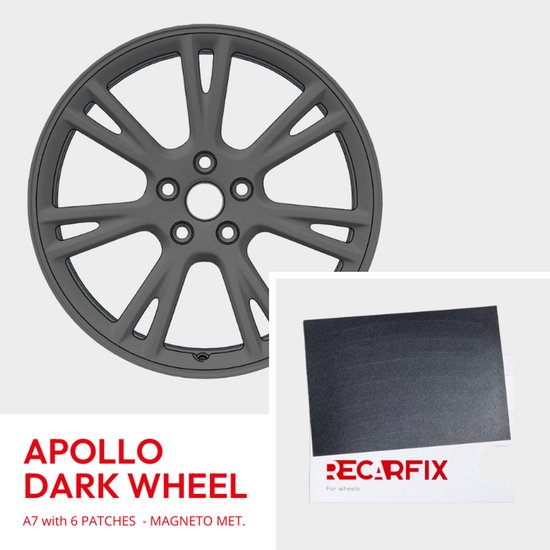 Tesla Model Y - Patch de réparation de jante Apollo Dark Wheel Magneto Metallic Shadow