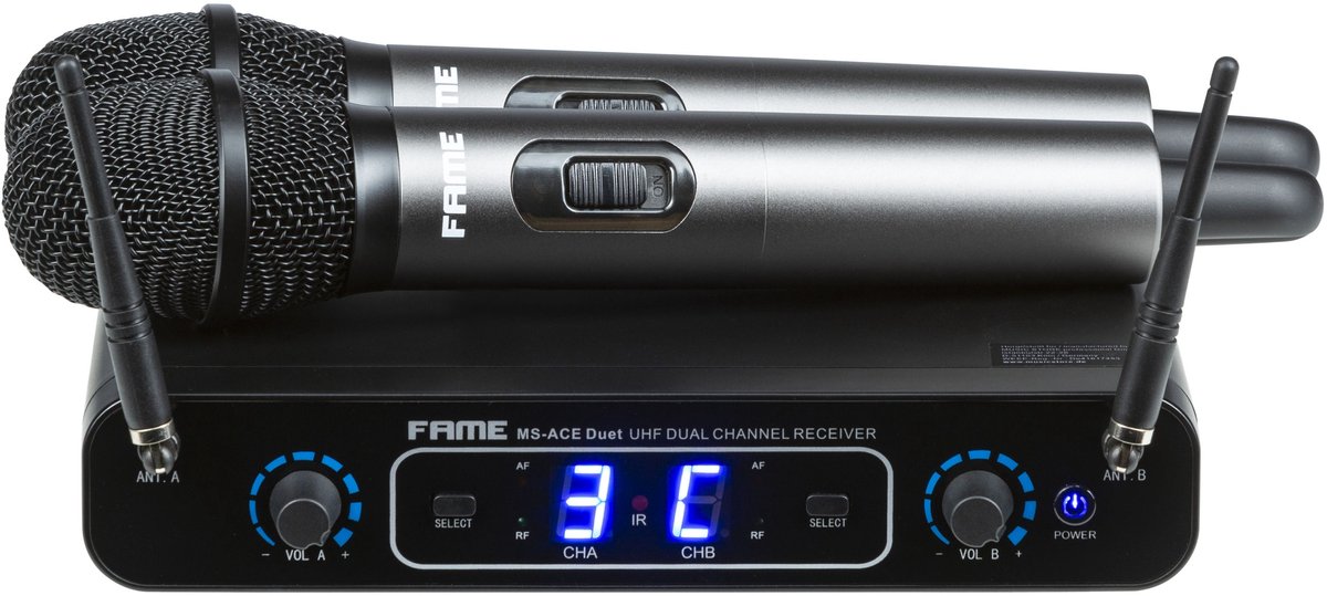 Fame MS-ACE Duet "MIC" C 826-832 MHz - Draadloze transmissie set