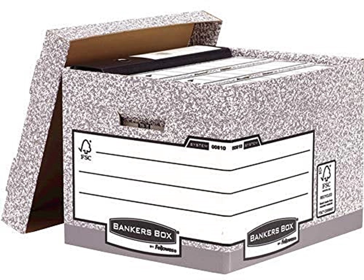 Archiefdozen met Deksel voor Kantoor en Thuis, Extra Stabiel en Gerecycled, 10 Stuks
