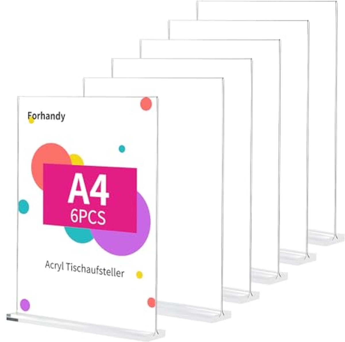 Tafelstandaard A4 - Dubbelzijdige Transparante Acryl Displays (6 Stuks)