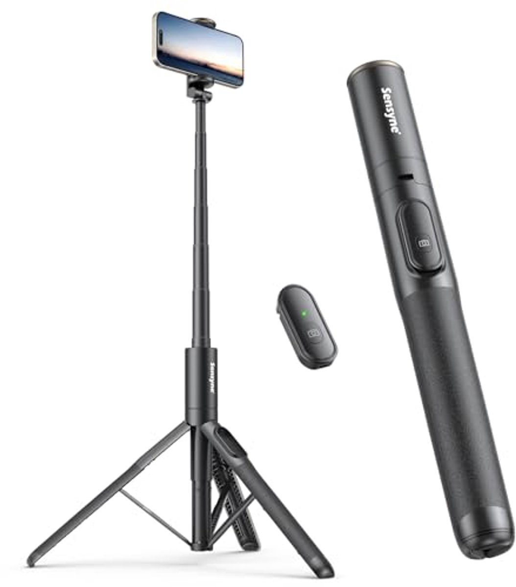 60 Inch Telefoonstatief met Draadloze Afstandsbediening - Ideaal voor Selfies en Vlogs