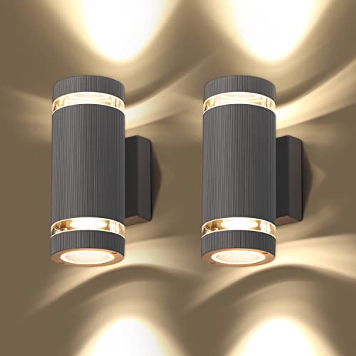 Moderne IP65 waterdichte led-wandlamp voor buiten - 2 stuks, 3000K warm wit