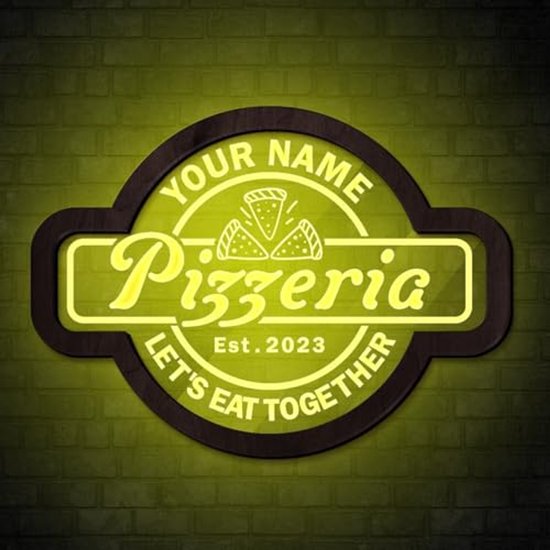 Enseigne au néon de pizza, enseigne LED de pizza, enseigne lumineuse de
