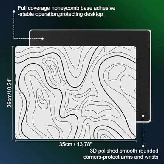 XL Glazen Gamingmuismat voor Nauwkeurige Tracking - Antislip Rubber Basis — afbeelding 4