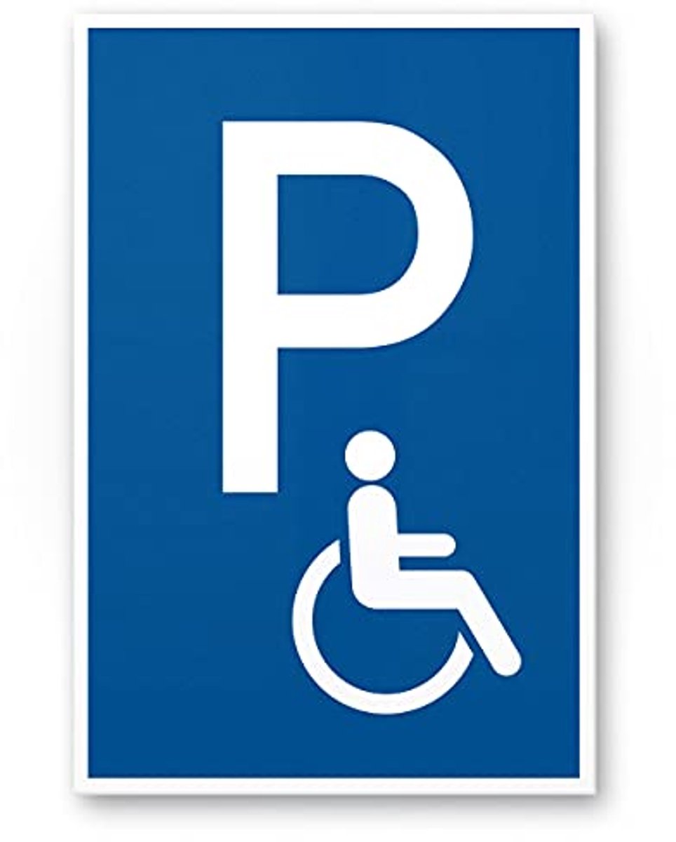 Parkeerplaats Gehandicapten Bord - 20x30 cm Instructiebord voor Rolstoelgebruikers