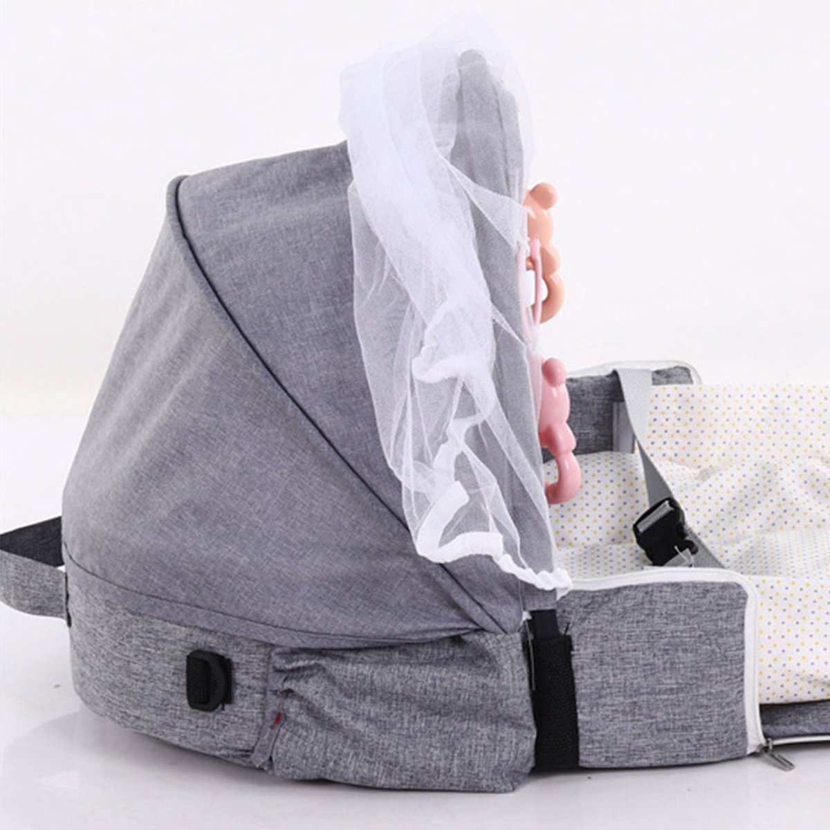 Baby-Reisbed - Multifunctioneel - Opvouwbaar - Inklapbaar - Met Muggennet - Lichtgewicht - Draagbaar - Reiswieg - Camping - Strand - Park - Babyuitrusting - Slaapplaats - Veilig - Compact - Rugzakdesign - Tub-In-Tub - Buitenshuis - Binnenhuis – foto 3