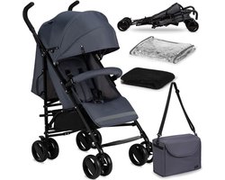 MoMi Akira - Buggy - compacte & lichtgewicht - Paraplu buggy - Grijs (geschikt van 6mnd - 15kg)